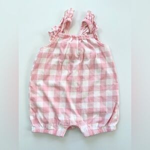 Pink and White Checkered Baby Romper